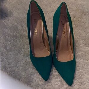 Liliana stiletto turquoise Green Pump 6 run small great christmas party shoe S6